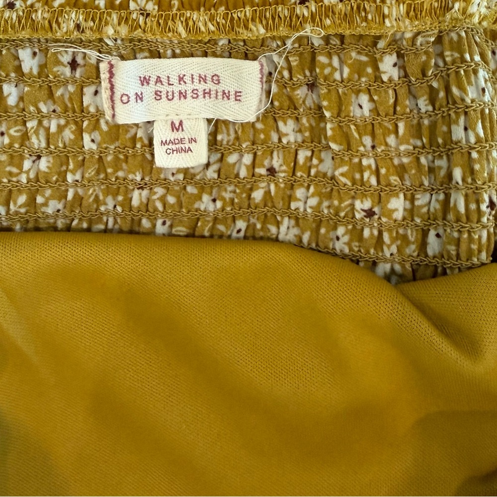 Girls Medium (size 10) Floral Yellow Mustard Sundress - Picture 2 of 3